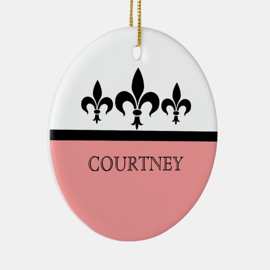Roze Swanky Fleur De Lis Ornament (Rechts)