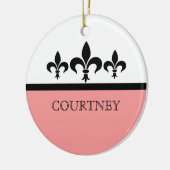 Roze Swanky Fleur De Lis Ornament (Links)