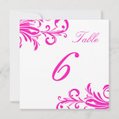 Roze swanky spiralen tafel 6 kaart (Achterkant)