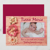 Roze Sweater Baby Announcement GreetiIng Card Aankondiging (Voorkant / Achterkant)