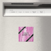 Roze Sweet 16 Bewaar de datum Elegante Satijnen Di Magneet (Insitu (Vaatwasser))