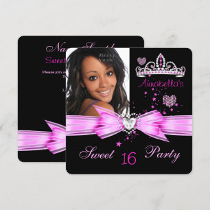 Roze Sweet 16 Birthday Diamond Tiara Photo 2 Kaart