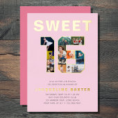 Roze Sweet 16 Birthday Foto Gold Folie Uitnodiging