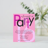 Roze Sweet 16 Birthday Party Invitation Kaart (Staand voorkant)