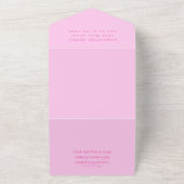 Roze Sweet 16 Floral Sixteen Girly Elegant All In One Uitnodiging (Buitenkant)