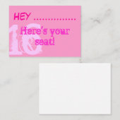  Roze Sweet 16-gebarentjes Plaatskaartje (Voorkant / Achterkant)