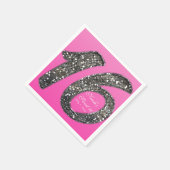 Roze Sweet 16 Glitter Glam Verjaardagsfeest Custom Servetten (Hoek)