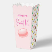 Roze Sweet 16 Macarons Favoriete Box Bedankdoosjes (Voorkant)