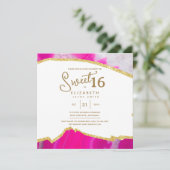 Roze SWEET 16 Modern Unieke 16e verjaardag Kaart (Staand voorkant)