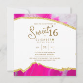 Roze SWEET 16 Modern Unieke 16e verjaardag Kaart (Voorkant)