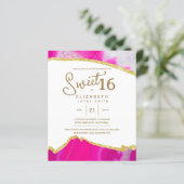 Roze SWEET 16 Moderne begroting van eurocent Birth (Staand voorkant)