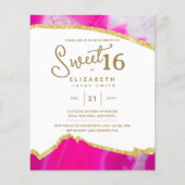 Roze SWEET 16 Moderne begroting van eurocent Birth (Voorkant)