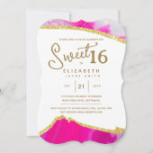 Roze SWEET 16 Moderne unieke 16e verjaardag Kaart (Voorkant)