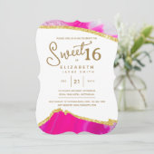 Roze SWEET 16 Moderne unieke 16e verjaardag Kaart (Staand voorkant)