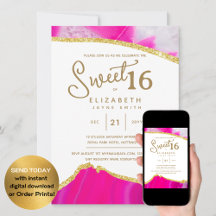 Roze SWEET 16 Modieus Elegante Budget Verjaardag