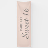 Roze Sweet 16 Spandoek (Verticaal)