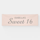 Roze Sweet 16 Spandoek (Horizontaal)