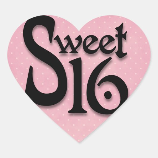 Roze Sweet 16 Verjaardag Stickers (Voorkant)