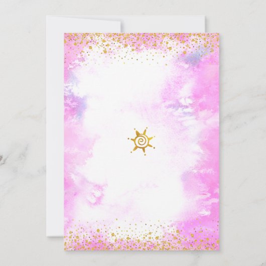 Roze Sweet 16 Waterverf Gouden Verjaardag Modern B Kaart (Achterkant)