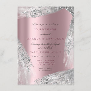 Roze Sweet 16th Bruids Zilver Grijs Roos Mauve Kaart