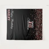 Roze Sweet 16th fotohokje achtergrond Wandkleed (Voorkant (horizontaal))