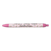 Roze Sweet Baby Girl, naam, zwarte inkt Zwarte Inkt Pen (Voorkant)