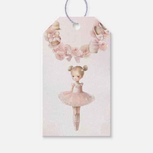 Roze Sweet Ballerina Cadeaulabel (Voorkant)