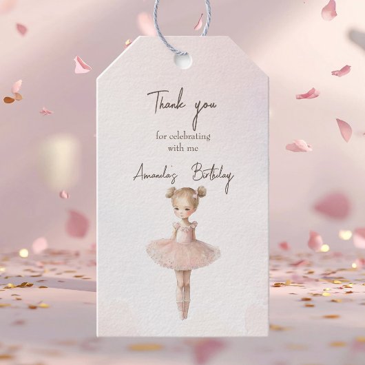 Roze Sweet Ballerina Gift Labels Cadeaulabel