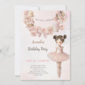 Roze Sweet Ballerina Verjaardag Kaart (Voorkant)