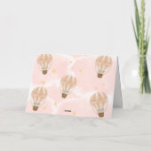 Roze Sweet Cloud Hete Luchtballon Baby shower Bedankkaart (Achterkant)