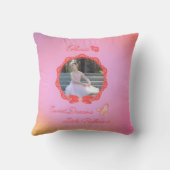 Roze "Sweet Dreams Little Ballerina" Custom Kussen (Achterkant)