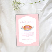 Roze Sweet Floral Cutie Pie Raspberry Baby shower Bedankkaart