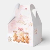Roze Sweet Gingerbread Kerstmeisje Verjaardag Bedankdoosjes (Achterkant)