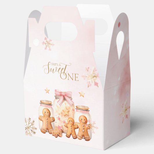 Roze Sweet Gingerbread Kerstmeisje Verjaardag Bedankdoosjes (Geopend)