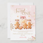 Roze Sweet Gingerbread Kerstmeisje Verjaardag Bedankkaart (Voorkant)