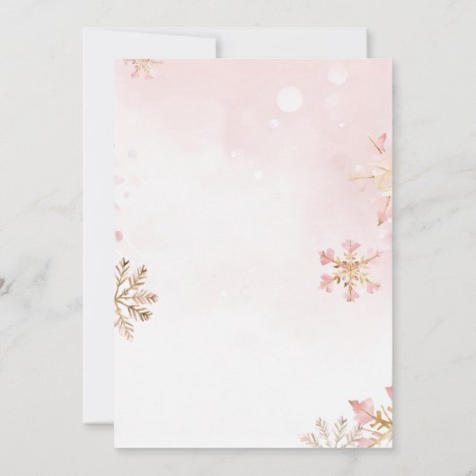 Roze Sweet Gingerbread Kerstmeisje Verjaardag Bedankkaart (Achterkant)