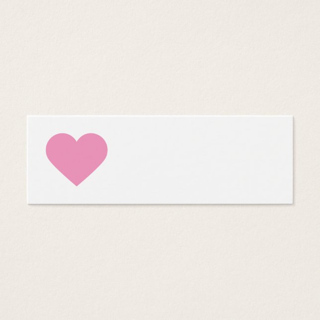 Roze Sweet Heart & Chevron Cadeau Labels Mini Visitekaartjes (Voorkant)