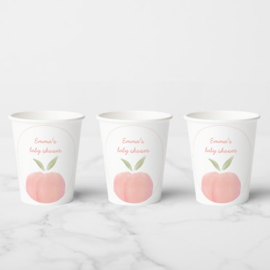 Roze Sweet Little Peach Paper Cup Label Papieren Bekers (Multi)