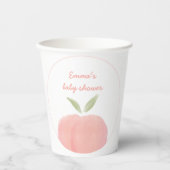 Roze Sweet Little Peach Paper Cup Label Papieren Bekers (Voorkant)