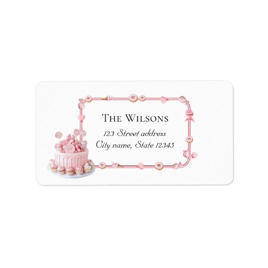 Roze Sweet One Retouradreslabels Etiket (Voorkant)