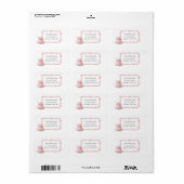 Roze Sweet One Retouradreslabels Etiket (Full Sheet)