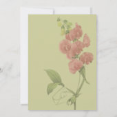 Roze Sweet Pea Flower Party Kaart (Achterkant)