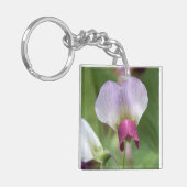 Roze Sweet Pea Flower Sleutelhanger (Voorkant Links)