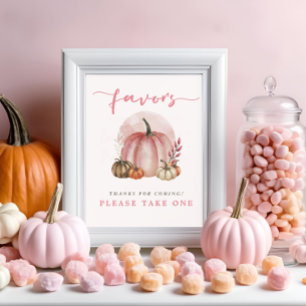 Roze Sweet Pumpkin Baby Girl Shower Favorieten Hie Poster