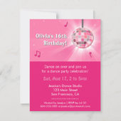 Roze Sweet Sixteen Disco Dans Verjaardagsfeestje Kaart (Voorkant)