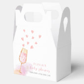 Roze Sweetheart Champagne Valentijns Baby shower Bedankdoosjes (Geopend)