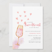 Roze Sweetheart Champagne Valentijns Baby shower Kaart (Voorkant)