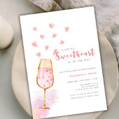 Roze Sweetheart Champagne Valentijns Baby shower Kaart