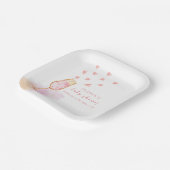 Roze Sweetheart Champagne Valentijns Baby shower Papieren Bordje (Gebogen)