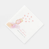 Roze Sweetheart Champagne Valentijns Baby shower Servet (Hoek)